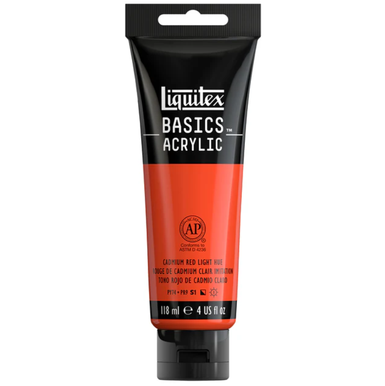Liquitex Basics 118ml 510 Cadmium Red Light Hue, akryyliväri