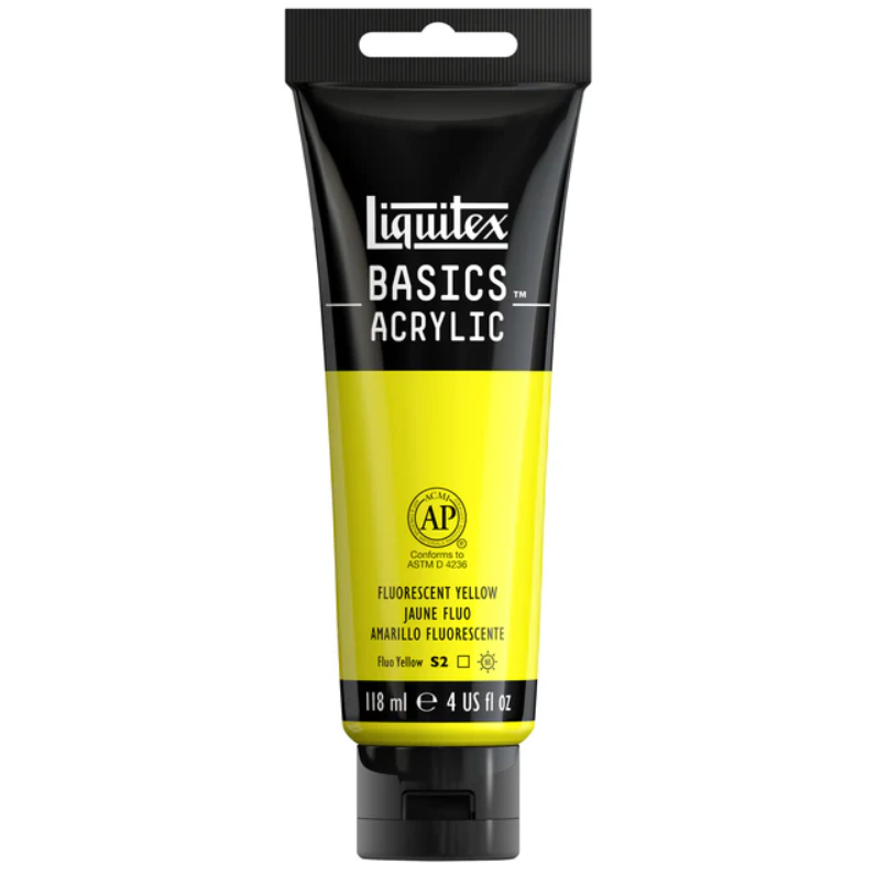 Liquitex Basics 118ml 981 Fluorescent Yellow, akryyliväri, fluoresoiva