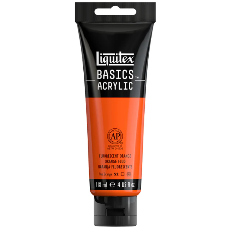 Liquitex Basics 118ml 982 Fluorescent Orange, akryyliväri, fluoresoiva