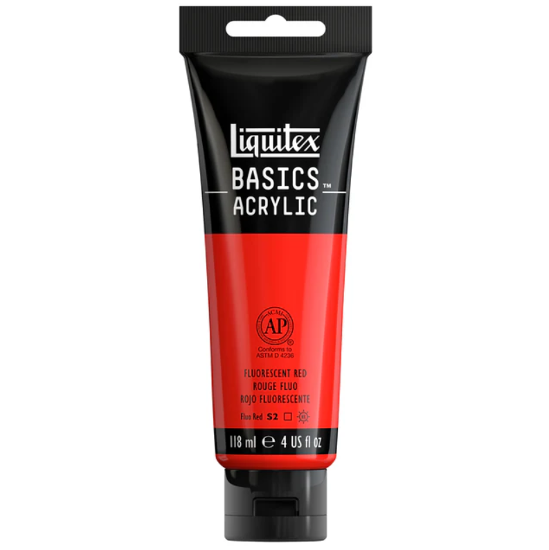 Liquitex Basics 118ml 983 Fluorescent Red, akryyliväri, fluoresoiva