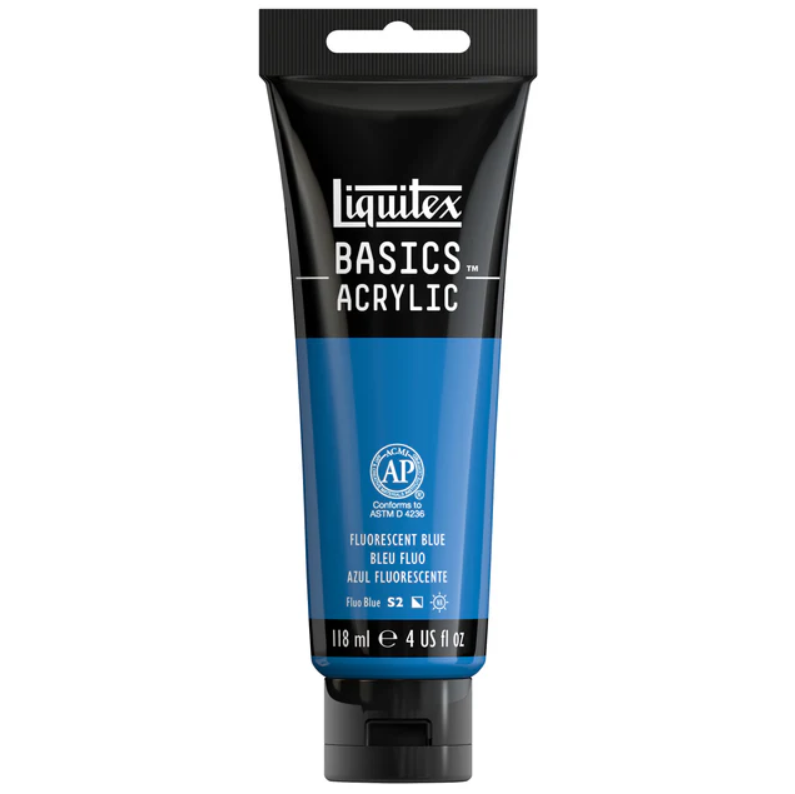Liquitex Basics 118ml 984 Fluorescent Blue, akryyliväri, fluoresoiva