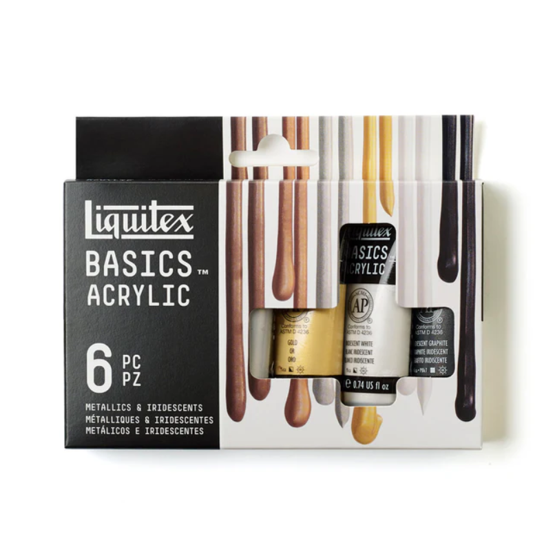 Liquitex Basics Acrylic Metallic-Irides Set 6x22ml