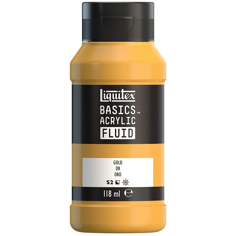 LQX Basics Fluid 118ml 051 Gold, juokseva akryyliväri