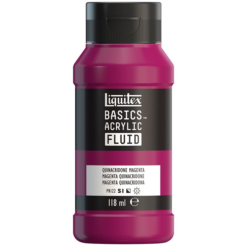 LQX Basics Fluid 118ml 114 Quinacridone Magenta, juokseva akryyliväri