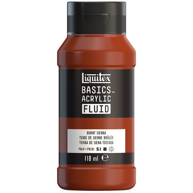 LQX Basics Fluid 118ml 127 Burnt Sienna, juokseva akryyliväri