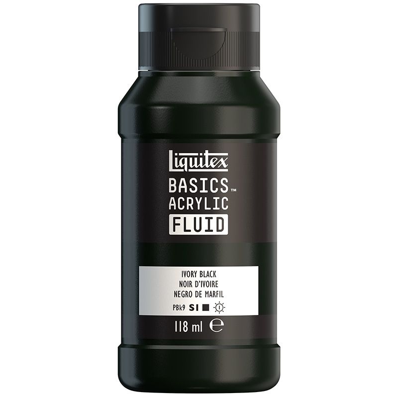 LQX Basics Fluid 118ml 244 Ivory Black, juokseva akryyliväri