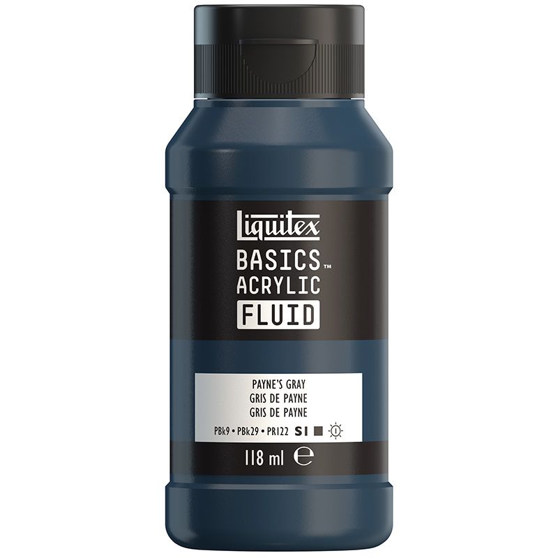 LQX Basics Fluid 118ml 310 Paynes Grey, juokseva akryyliväri