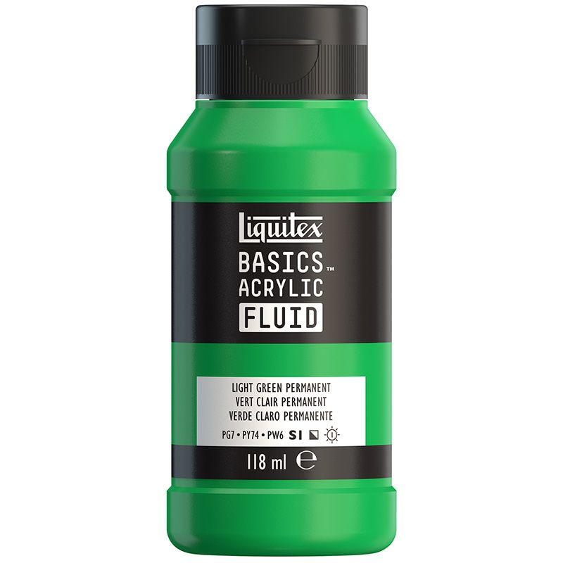 LQX Basics Fluid 118ml 312 Light Green Permanent, juokseva akryyliväri