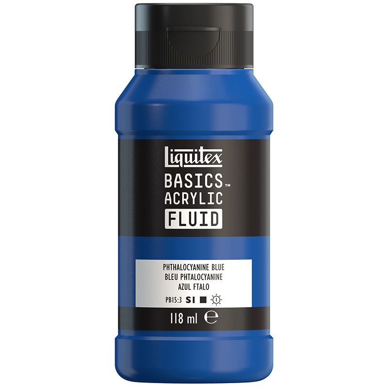 LQX Basics Fluid 118ml 316 Phthalocyanine Blue, juokseva akryyliväri