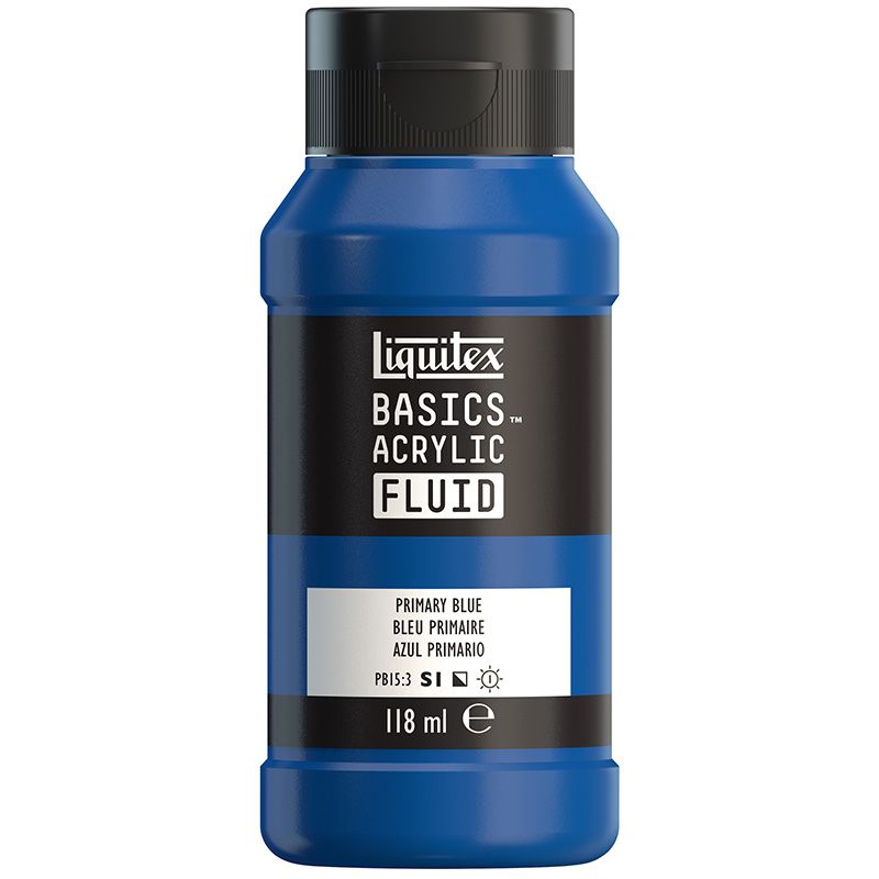 LQX Basics Fluid 118ml 420 Primary Blue, juokseva akryyliväri
