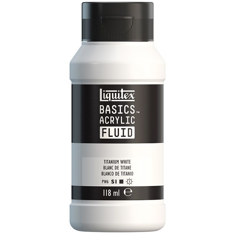 LQX Basics Fluid 118ml 432 Titanium White, juokseva akryyliväri