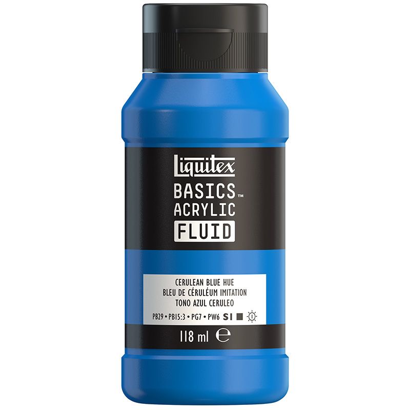LQX Basics Fluid 118ml 470 Cerulean Blue Hue, juokseva akryyliväri