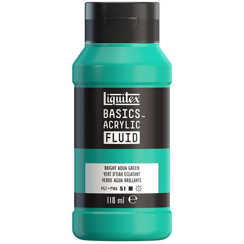 LQX Basics Fluid 118ml 660 Bright Aqua Green, juokseva akryyliväri