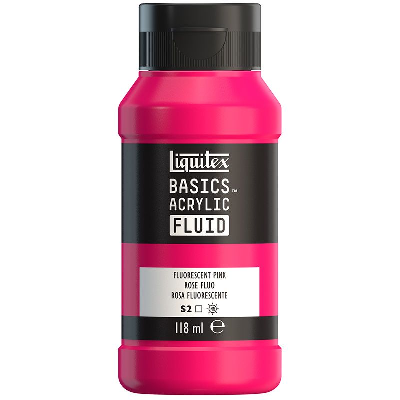 LQX Basics Fluid 118ml 987 Fluorescent Pink, juokseva akryyliväri