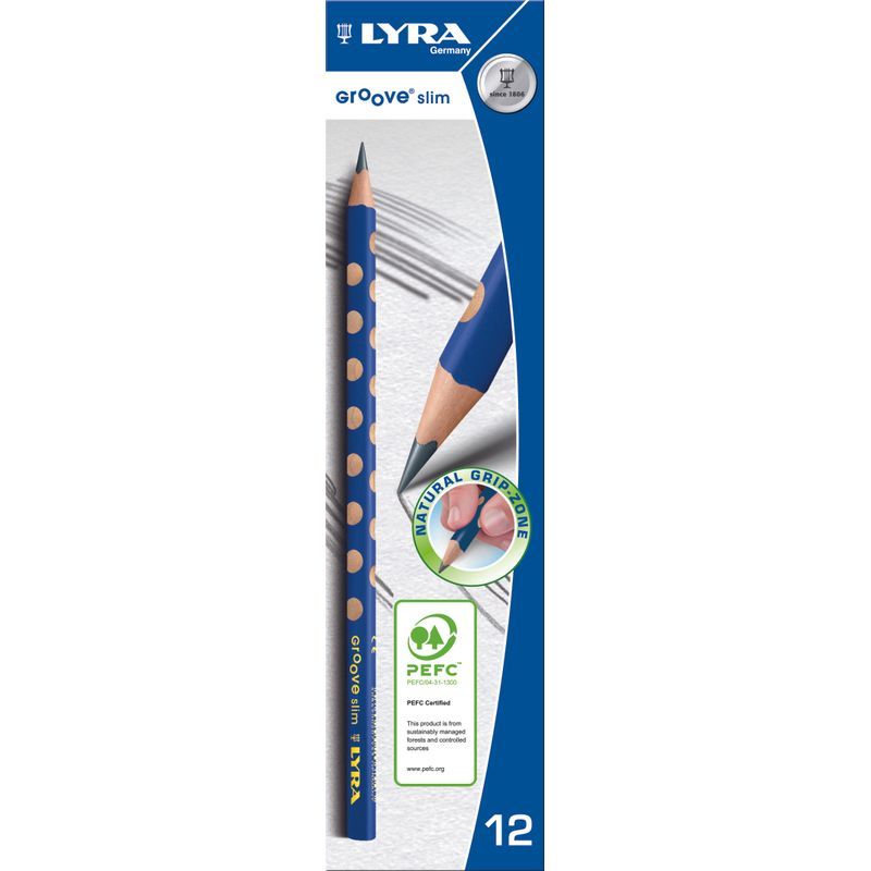 LYRA Groove graphite slim lyijykynä HB ø 2,8mm, sininen uurrettu kolmikulmainen (12-72-576)