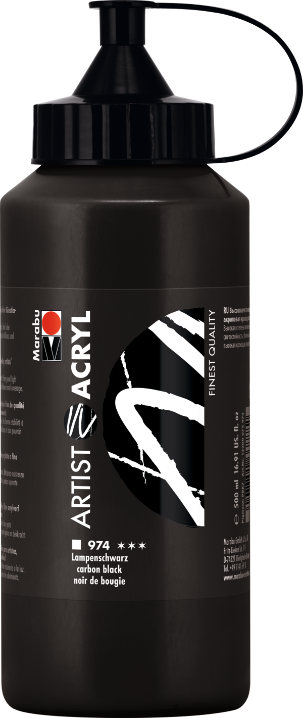 Marabu Artist Acryl 500ml, 974 carbon black