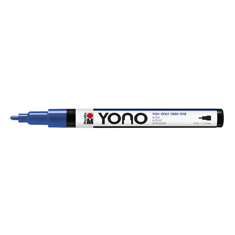 Marabu YONO Marker 0,5-1,5mm 053 dark blue, akryylimaalitussi, pyöreä kärki