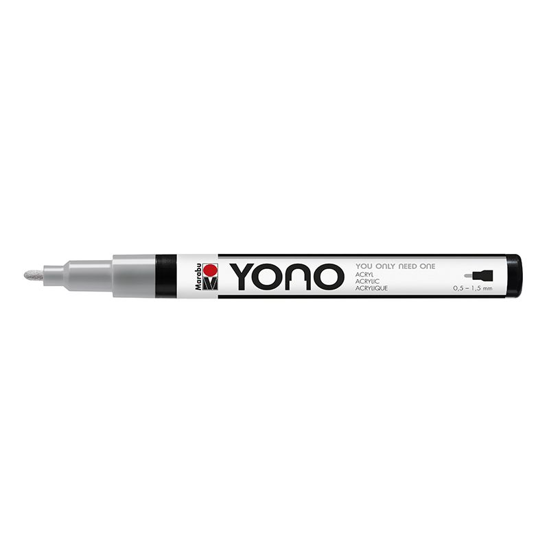 Marabu YONO Marker 0,5-1,5mm 078 grey, akryylimaalitussi, pyöreä kärki