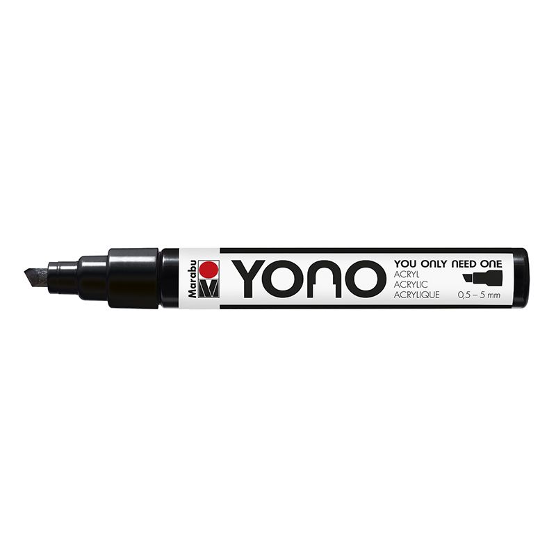 Marabu YONO Marker 0,5-5mm 073 black, akryylimaalitussi, viisto kärki