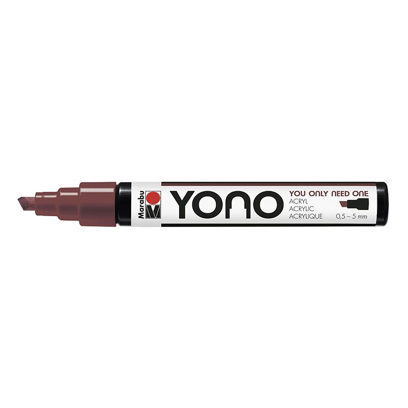 Marabu YONO Marker 0,5-5mm 285 brown, akryylimaalitussi, viisto kärki