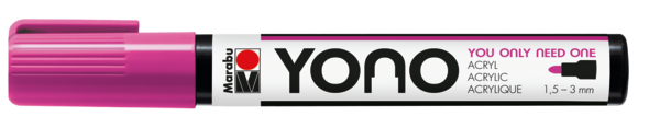 Marabu YONO Marker 1,5-3mm 014 magenta, akryylimaalitussi, pyöreä kärki