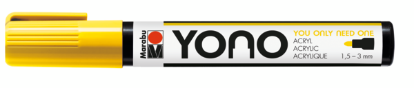 Marabu YONO Marker 1,5-3mm 019 yellow, akryylimaalitussi, pyöreä kärki