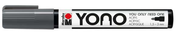 Marabu YONO Marker 1,5-3mm 079 dark grey, akryylimaalitussi, pyöreä kärki