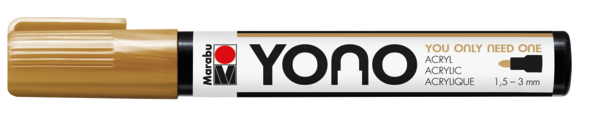 Marabu YONO Marker 1,5-3mm 084 gold, akryylimaalitussi, pyöreä kärki