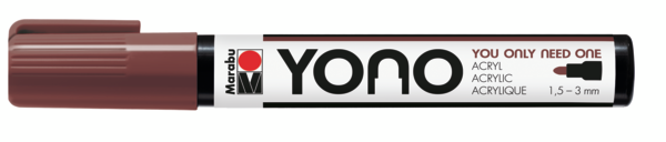 Marabu YONO Marker 1,5-3mm 285 brown, akryylimaalitussi, pyöreä kärki