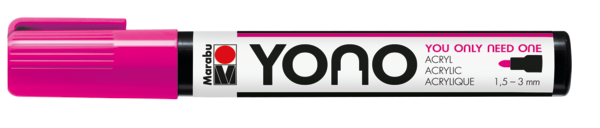 Marabu YONO Marker 1,5-3mm 334 neon-pink, akryylimaalitussi, pyöreä kärki