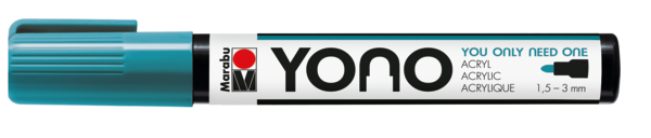 Marabu YONO Marker 1,5-3mm 998 turquoise blue, akryylimaalitussi, pyöreä kärki
