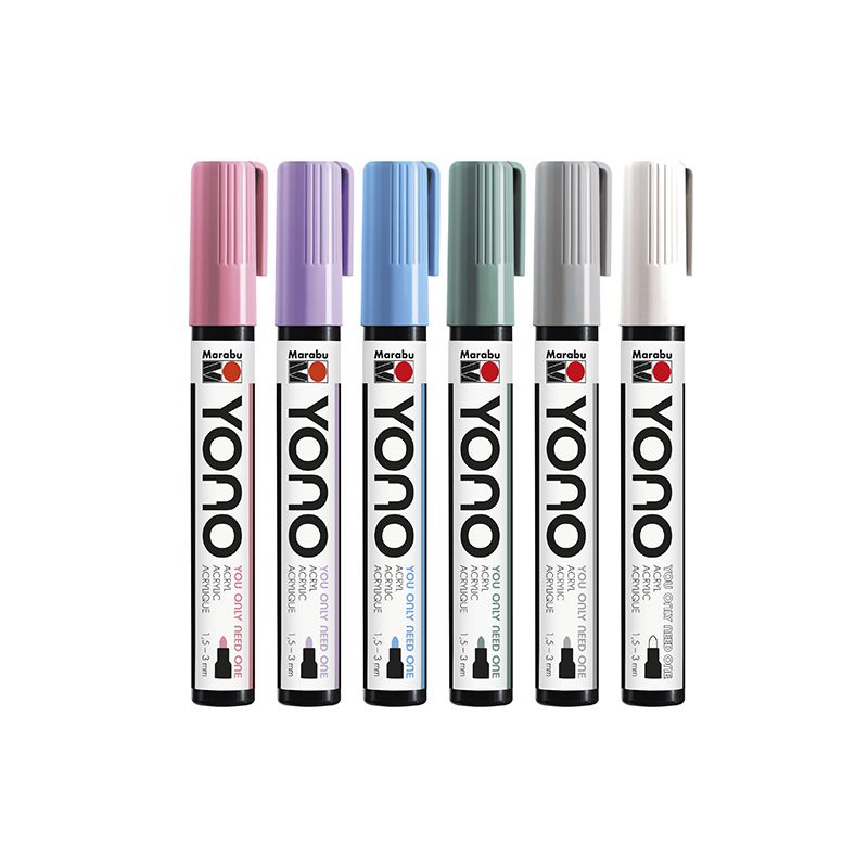 Marabu YONO Marker set Pastel 6 x1.5-3 mm