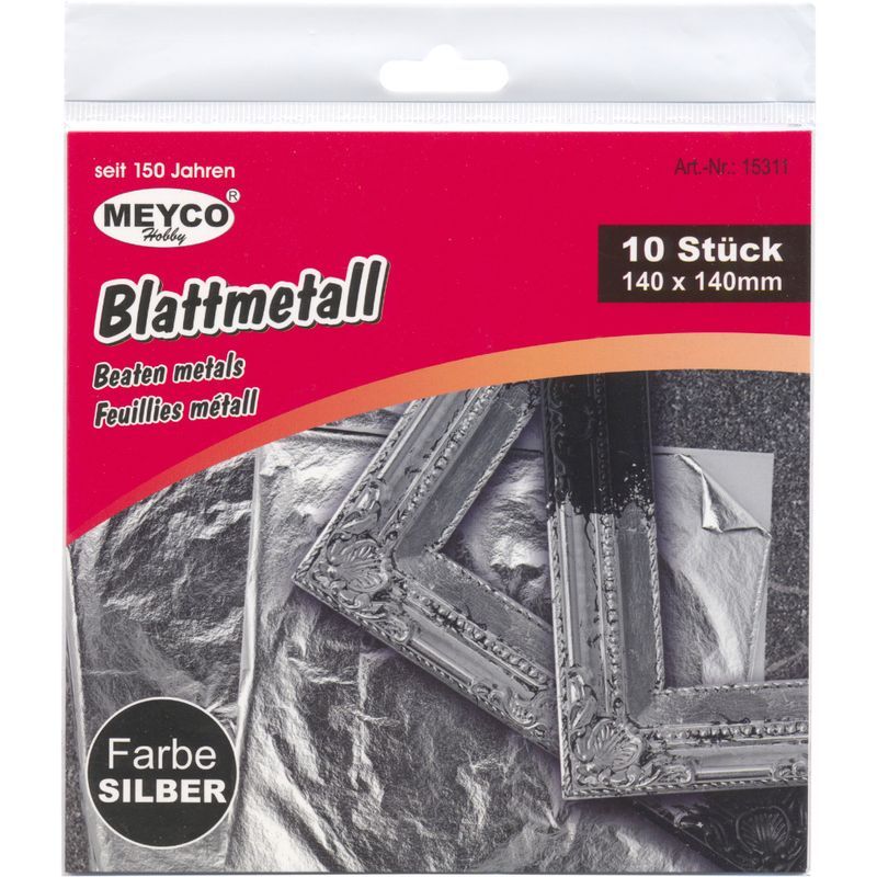 MEYCO Lehtimetalli 140x140mm 10kpl hopea