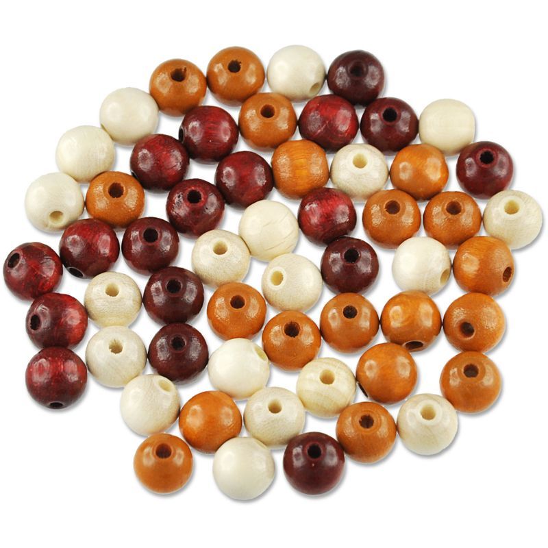 MEYCO Puuhelmimix 10mm 56kpl ruskean sävyt