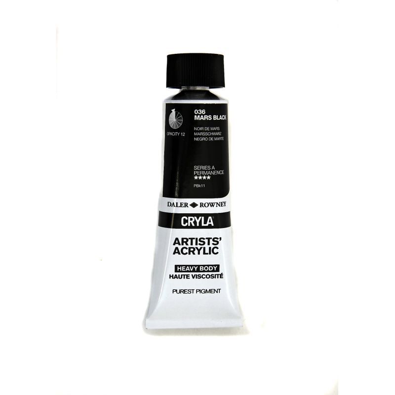 PA. DR Cryla acrylic 75ml 036 Mars black (A), taiteilija-akryyliväri