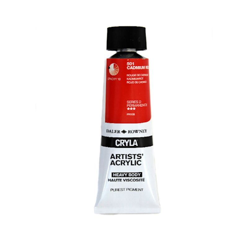 PA. DR Cryla acrylic 75ml 501 Cadmium red (D), taiteilija-akryyliväri