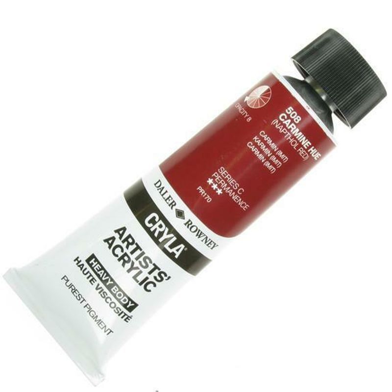 PA. DR Cryla acrylic 75ml 508 Carmine (hue) (C), taiteilija-akryyliväri