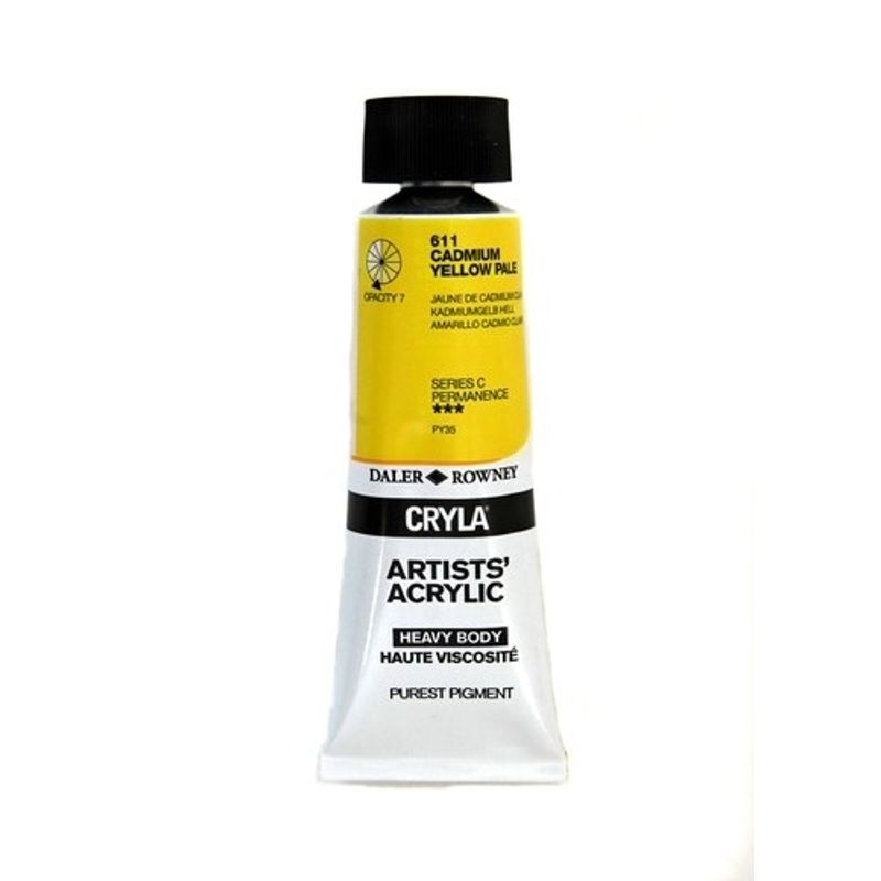 PA. DR Cryla acrylic 75ml 611 Cadmium yellow pale, taiteilija-akryyliväri