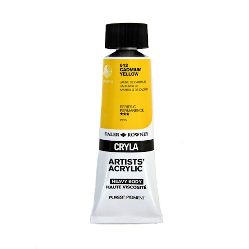 PA. DR Cryla acrylic 75ml 612 Cadmium yellow (C), taiteilija-akryyliväri