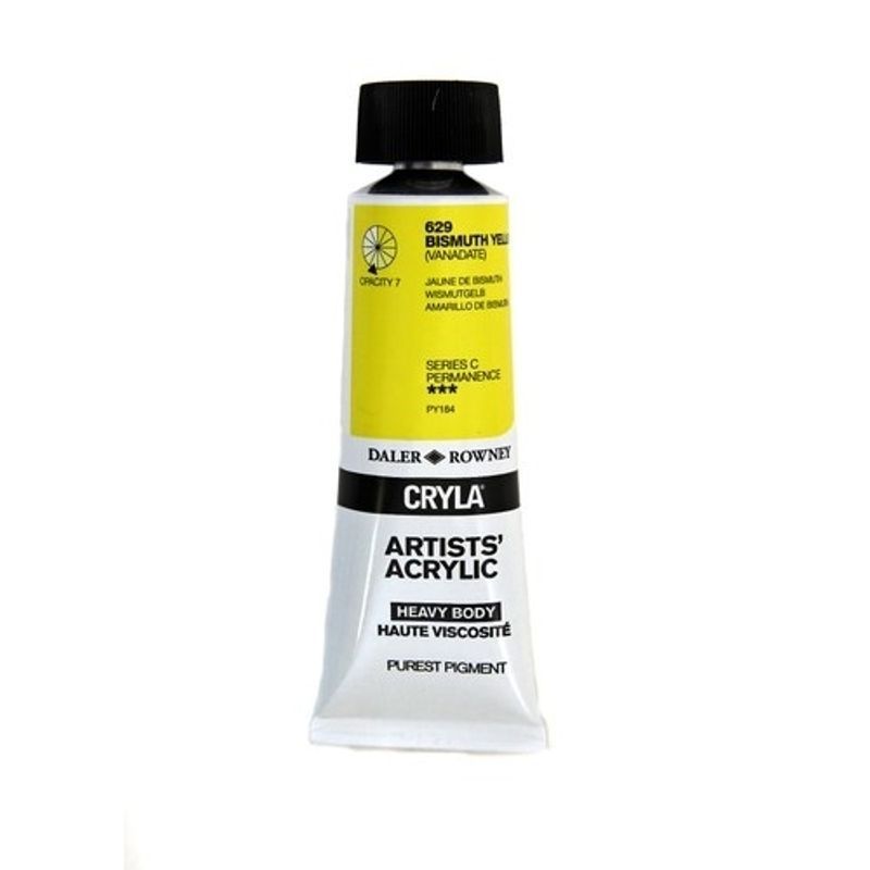 PA. DR Cryla acrylic 75ml 629 Bismuth yellow (C), taiteilija-akryyliväri