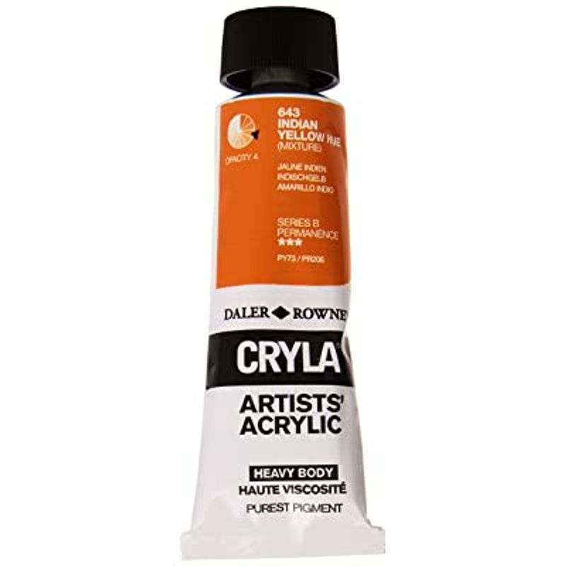 PA. DR Cryla acrylic 75ml 643 Indian yellow (B), taiteilija-akryyliväri