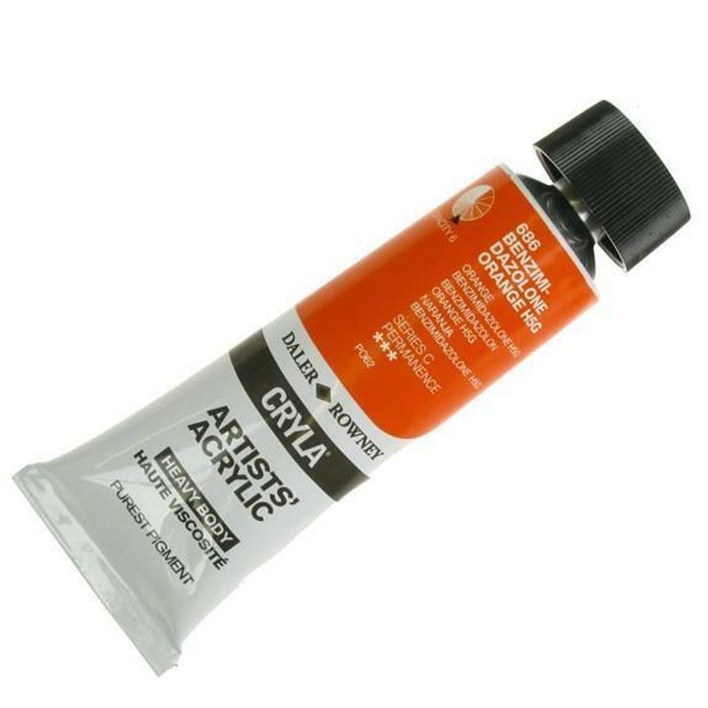 PA. DR Cryla acrylic 75ml 686 Benzimidazolone oran, taiteilija-akryyliväri