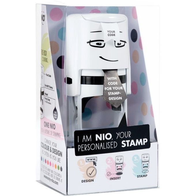 P. CP NIO leimasinlaite ja oma leimasin design