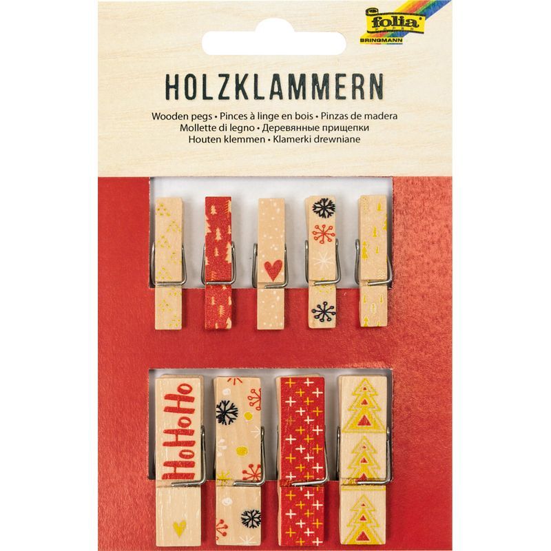 P. FOLIA puiset pyykkipojat 9kpl Joulu 1, 5 pientä, 4 isoa