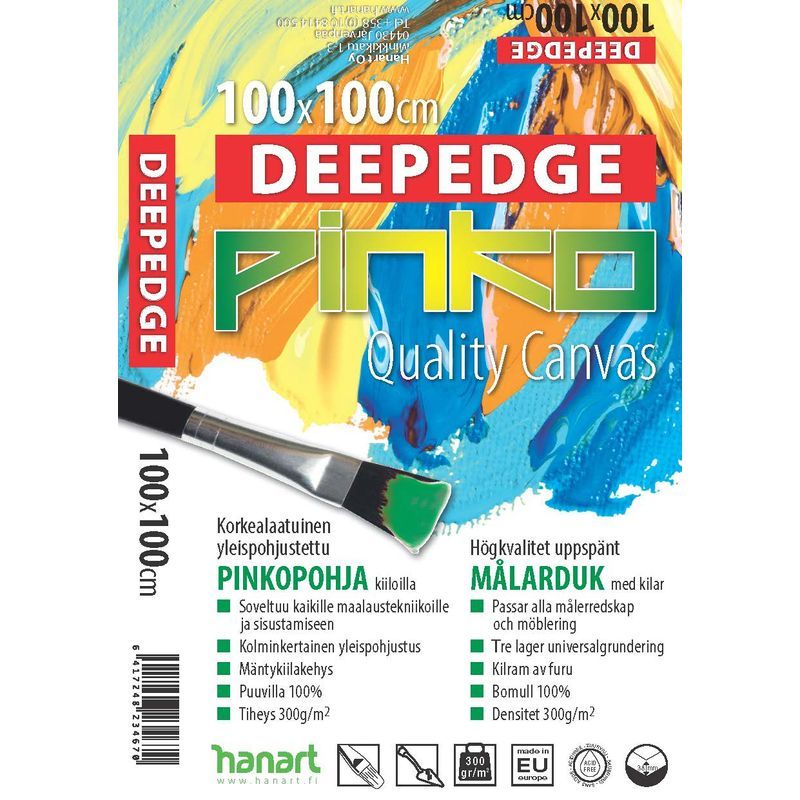 PINKO DEEPEDGE 100x100cm Maalauspohja 38mm, 100% puuvilla 300g (36)