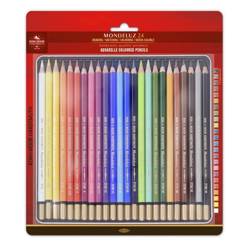 P. KOH Mondeluz 24 akvarellikynälajitelma, metalliras, blister
