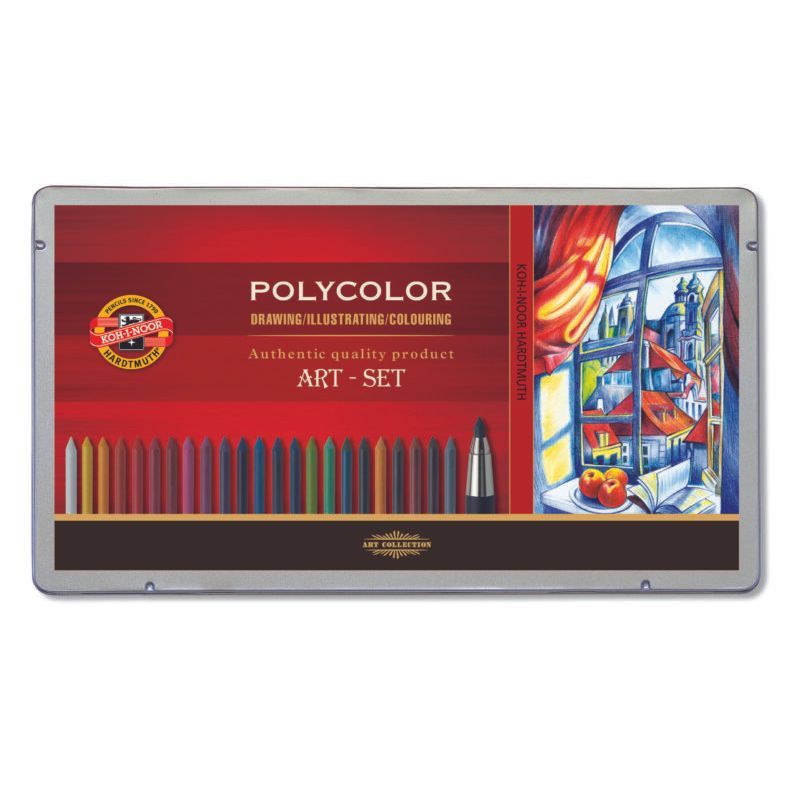 P. KOH Polycolor Art set 32kpl,  metallirasia, artistilaatu