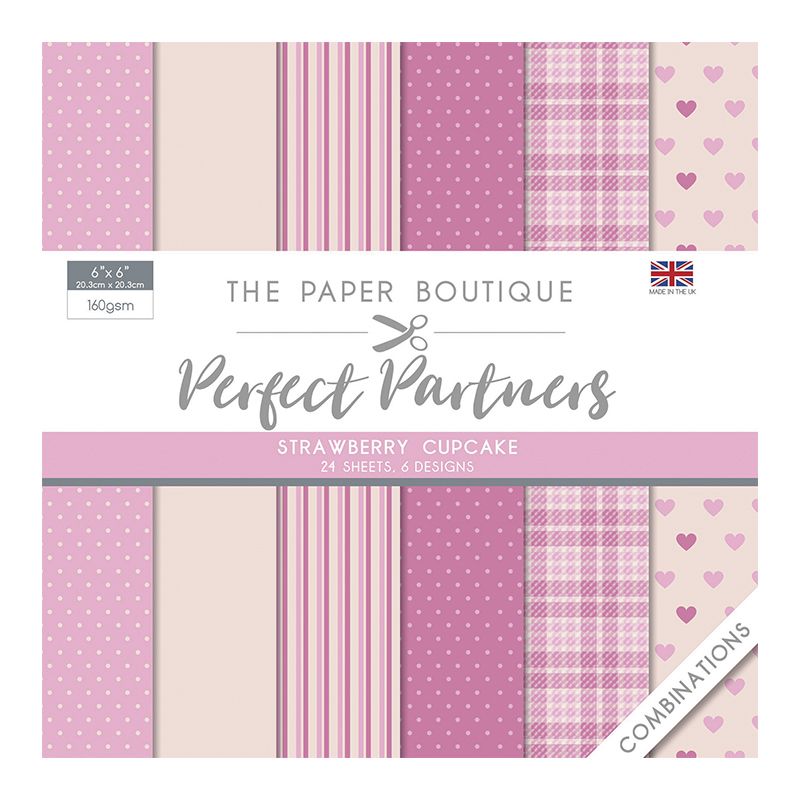 P. Kuviopaplehtiö Strawberry cupcaces 15x15cm, 160, 6 kuosia