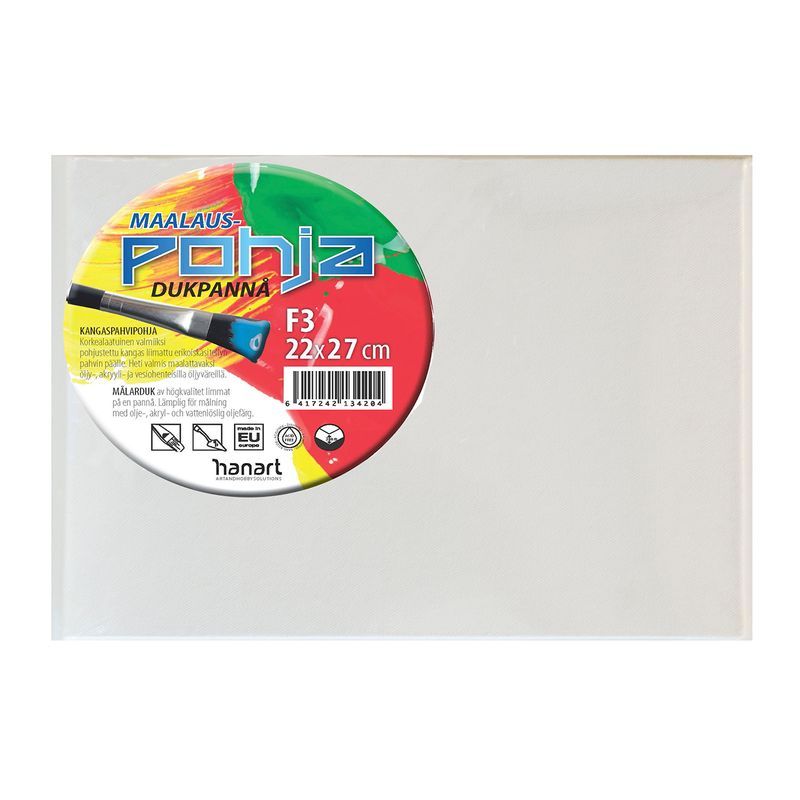 POHJA Kangaspahvipohja F03 22x27cm - paksuus 3 mm, (4800)