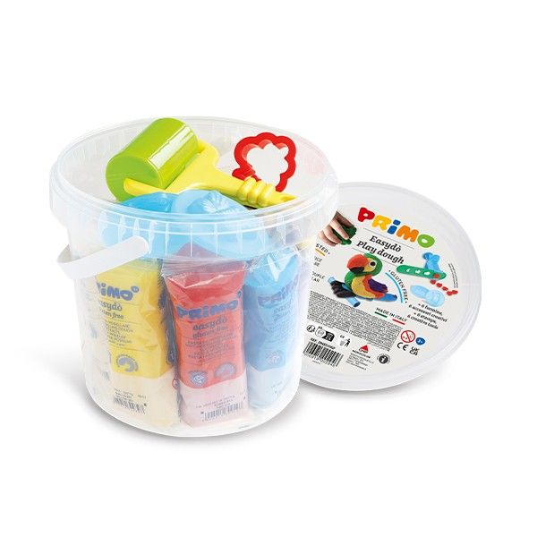 PRIMO muovailumassasanko 10x100g kaulin ja 14 muot, Erityisen pehmeä, kovettuu